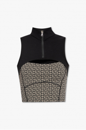 Cropped top with standing collar od Balmain