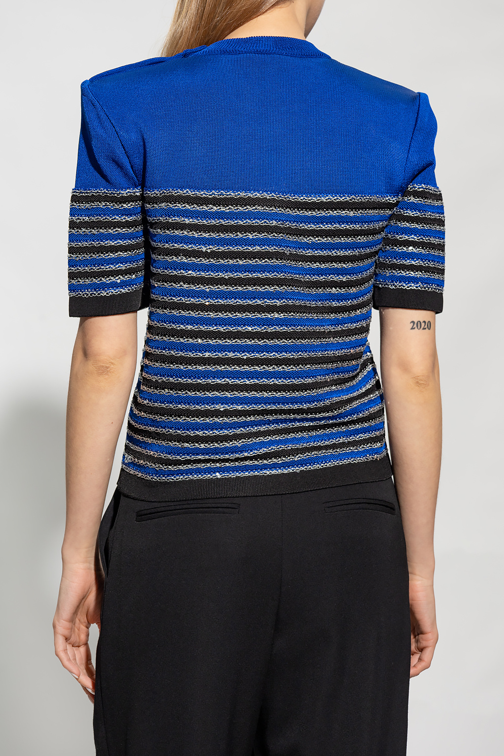 Balmain Striped jersey top