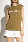 Balmain BROWN T-shirt with logo
