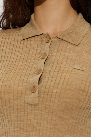 Lacoste Polo din lână cu croială mulată