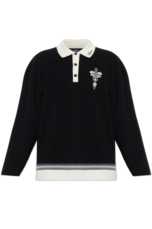 Wool Long-Sleeved Polo Shirt od Amiri