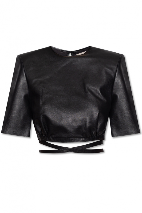 The Mannei ‘Atlass’ leather top with tie closure