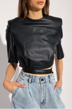 The Mannei ‘Atlass’ leather top with tie closure