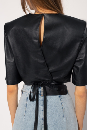 The Mannei ‘Atlass’ leather top with tie closure