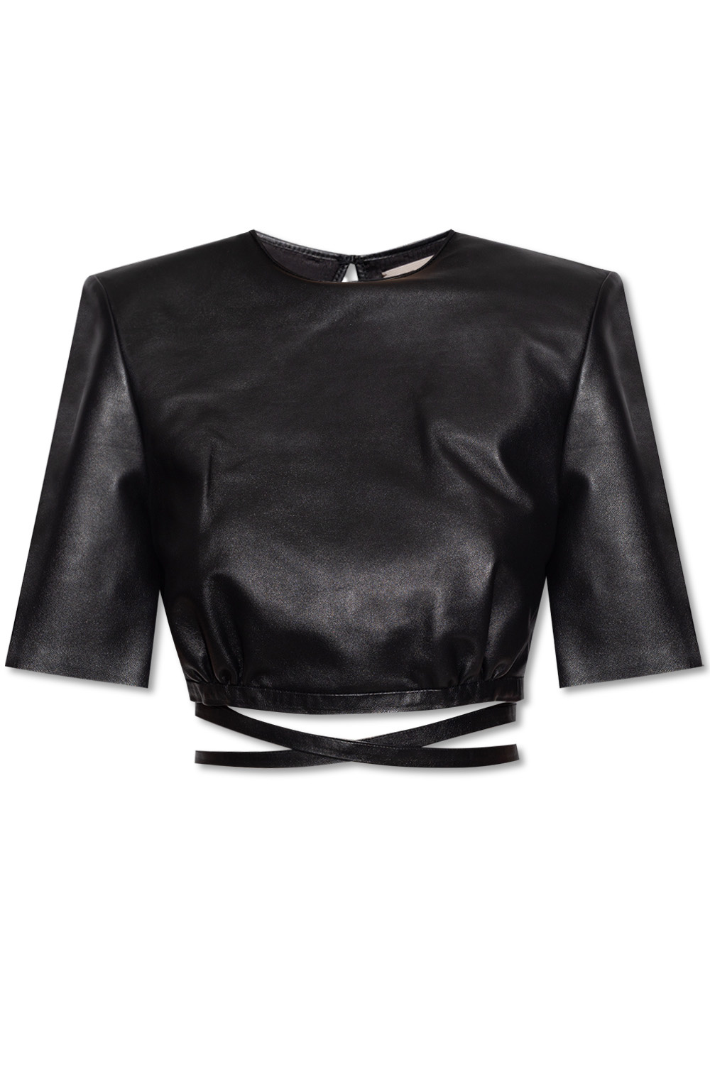 The Mannei ‘Atlass’ leather top with tie closure