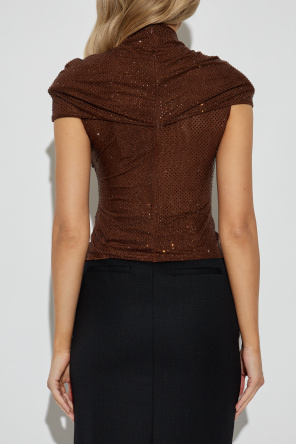 Self-Portrait Top with shimmering appliqués