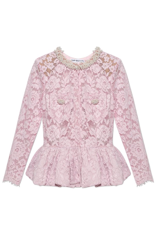 Lace peplum top od Self-Portrait