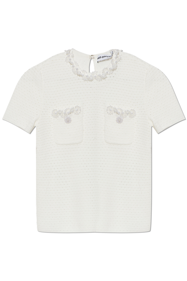 Top with shimmering appliqués od Self-Portrait