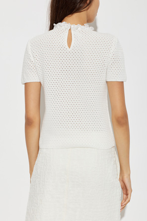 Self-Portrait Top with shimmering appliqués
