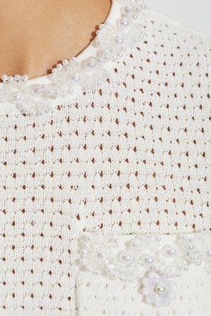 Self-Portrait Top with shimmering appliqués