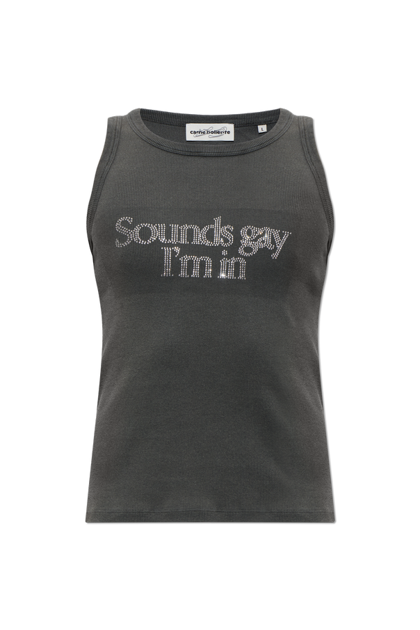 Ribbed top with shimmering sequins od CARNE BOLLENTE