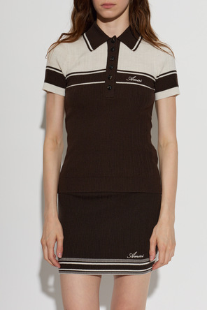 Amiri Wool polo shirt with embroidered logo