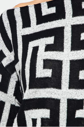 Balmain Monogrammed asymetric sweater