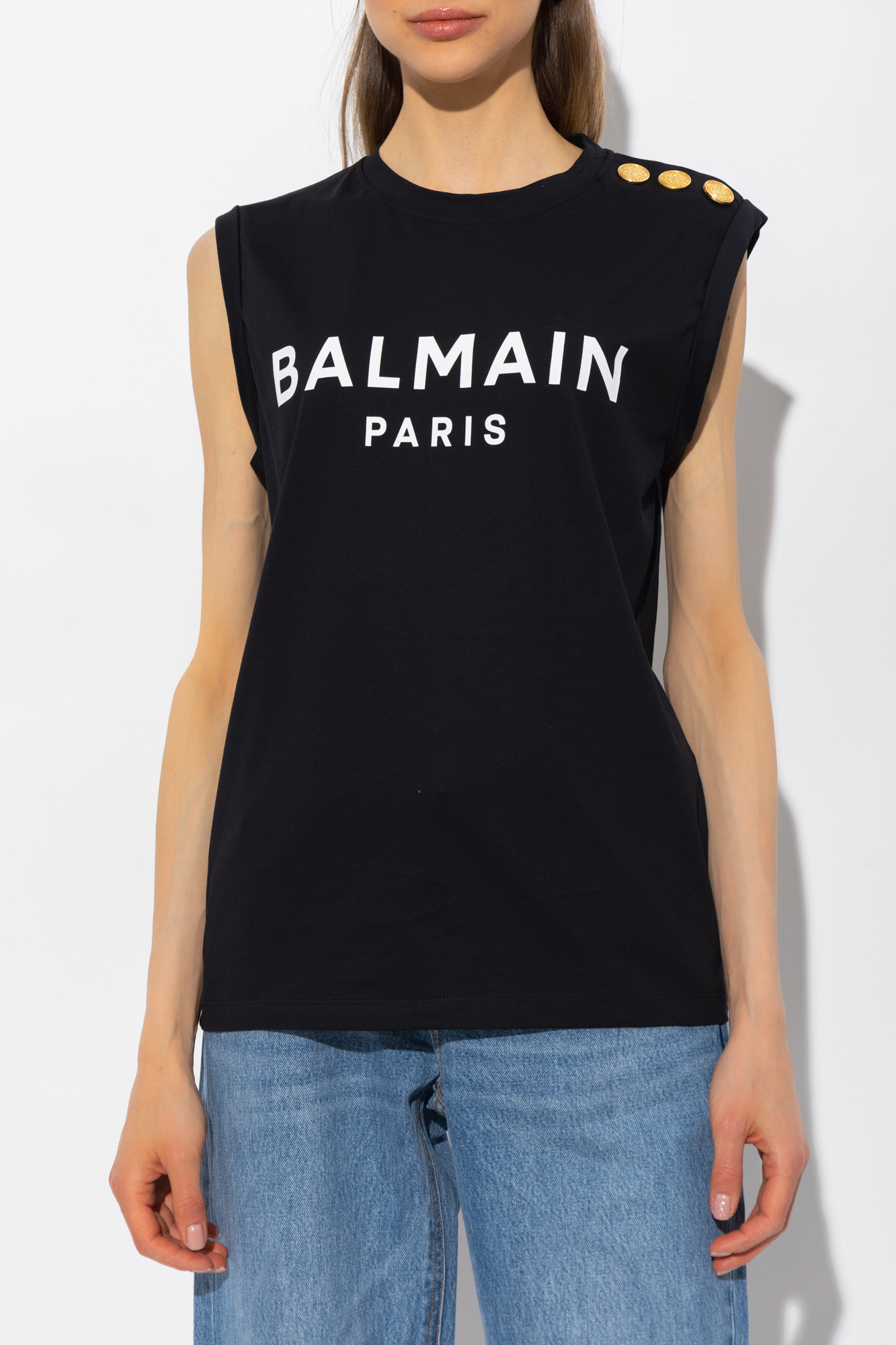 Balmain Sleeveless T-shirt with logo