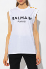 Balmain WHITE Sleeveless T-shirt with logo