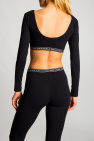 Balmain BLACK Cropped top with long sleeves