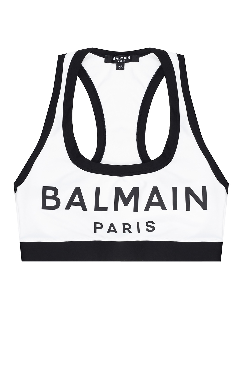 IetpShops, Balmain Sports bra, Balmain Badeanzug mit Logo-Streifen  Schwarz