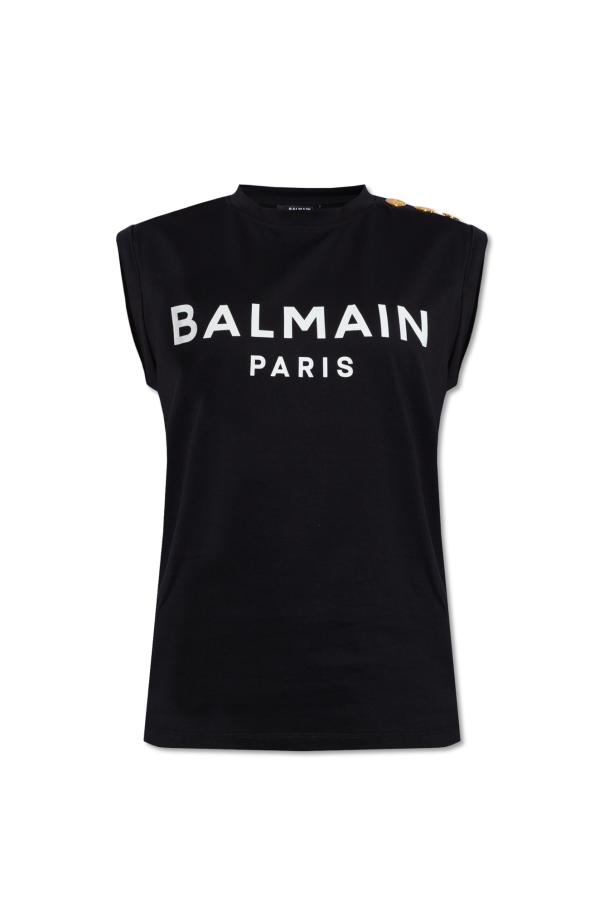 Balmain Sleeveless T-shirt with logo