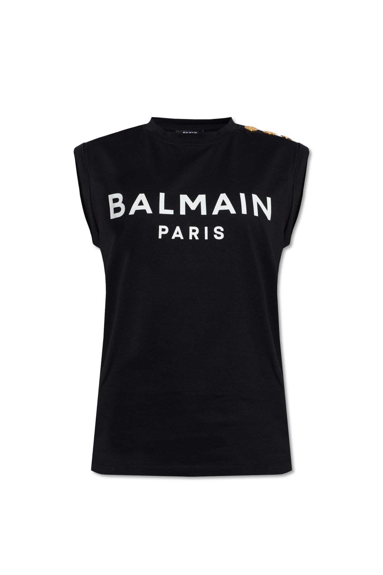 balmain double-breasted Sleeveless T-shirt with logo