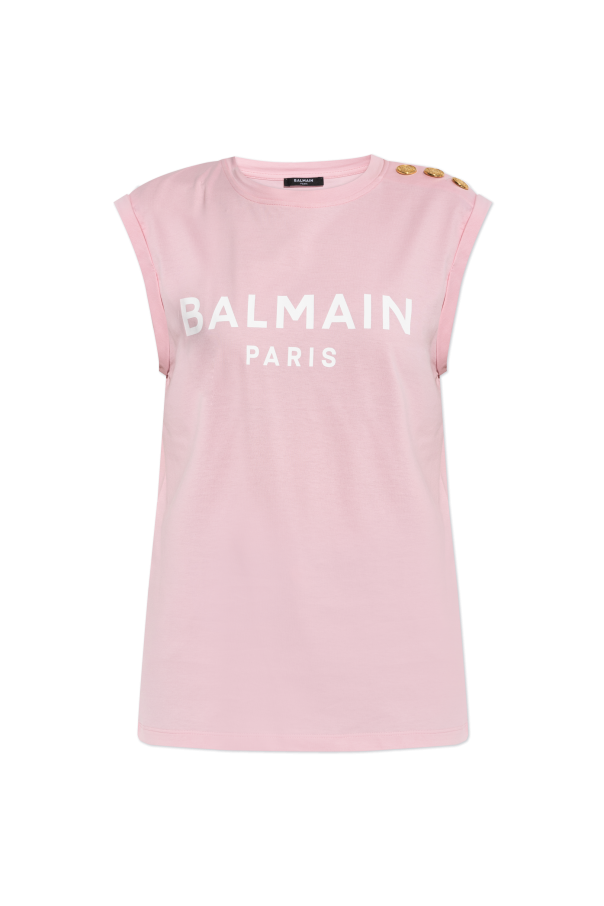 Top with printed logo od Balmain