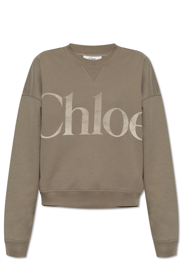 Chloé Bluza dresowa z logo o aksamitnym wykończeniu