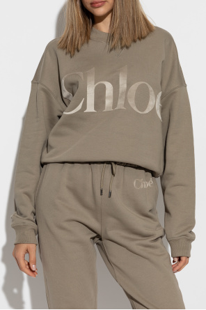 Chloé Sweatshirt with logo and velvet finish