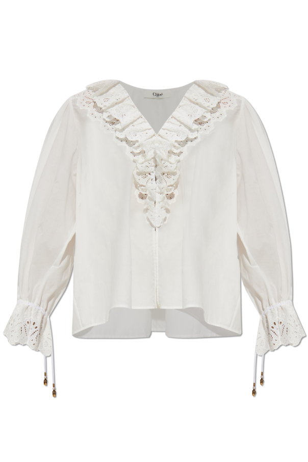 Chloé Top with openwork ruffles