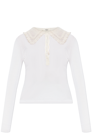 Top with lace collar
