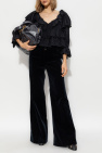 Chloé BLACK Floral pattern top with ruffles