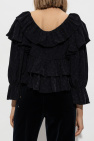 Chloé BLACK Floral pattern top with ruffles
