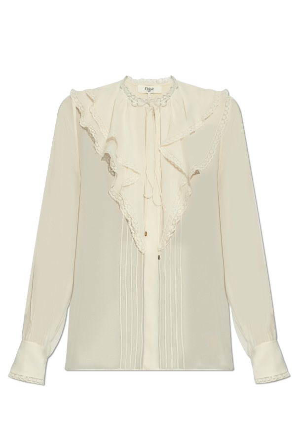 Chloé Silk top with lace trim