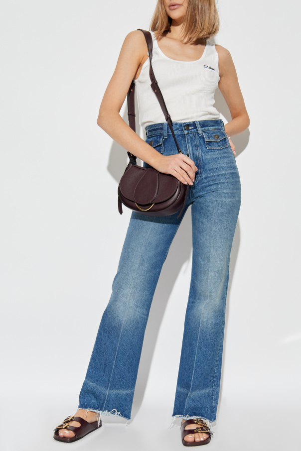 Chloé Top de canalé con logo bordado