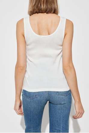 Chloé Top de canalé con logo bordado