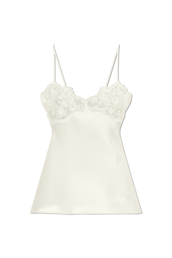 Silk top with lace insert od Chloé