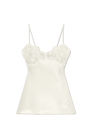 Seidentop mit Spitzeneinsatz