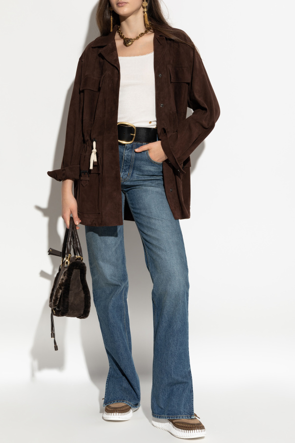 Chloé Top de canalé de corte ajustado