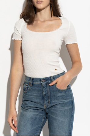 Chloé Top de canalé de corte ajustado