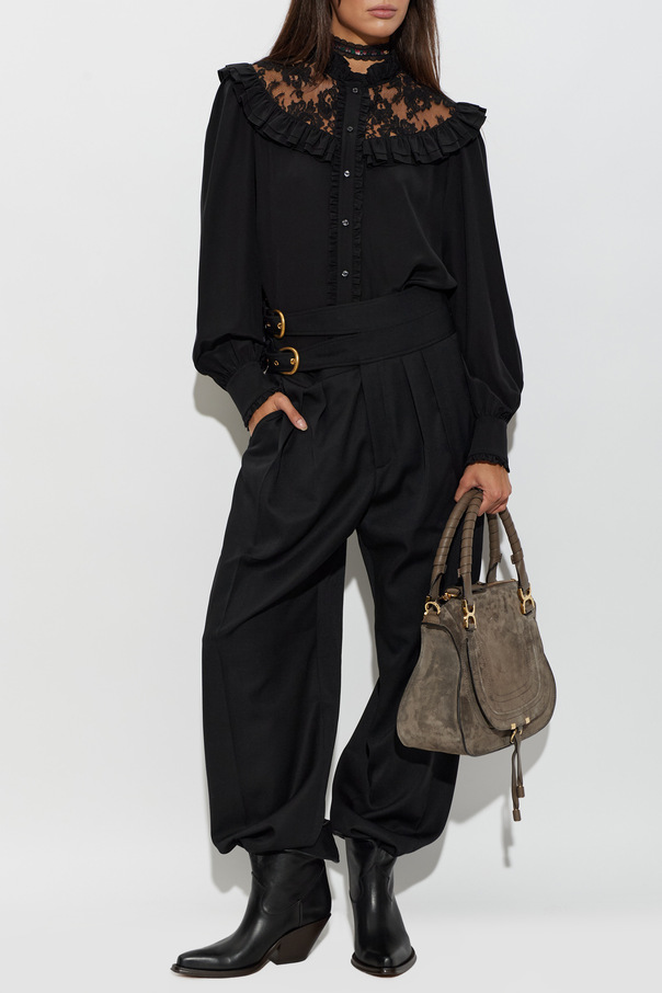 Chloé Blusa de seda con encaje