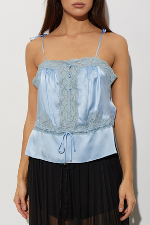 Chloé Top lencero de seda con inserciones de encaje