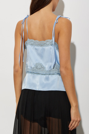 Chloé Top lencero de seda con inserciones de encaje