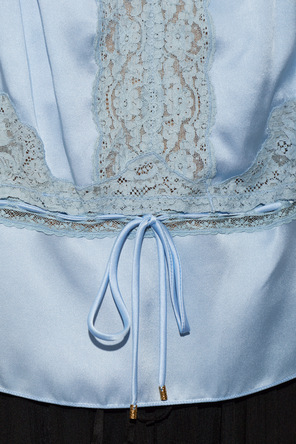 Chloé Top lencero de seda con inserciones de encaje