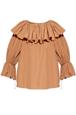 Loose-fit top with ruffle