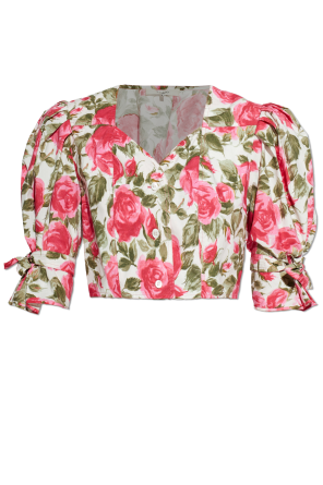 Short top with a floral motif