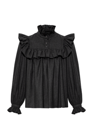 Wool ruffled top