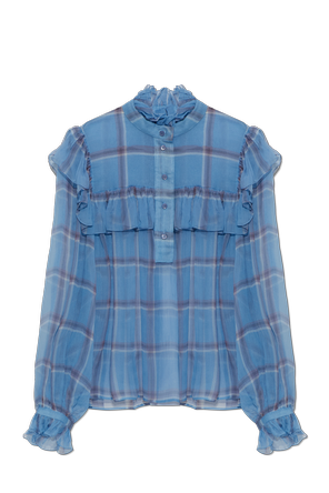 Blusa de seda con volantes