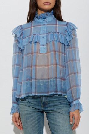Chloé Blusa de seda con volantes