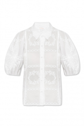chloe pinstriped cotton shirt minidress