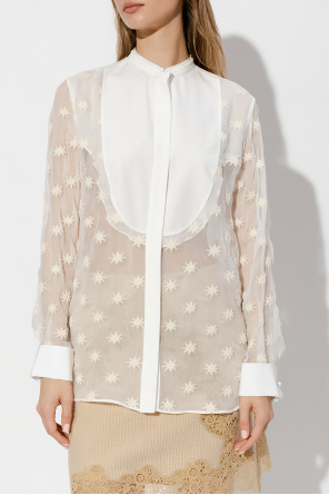 Chloé Sheer top with standing collar