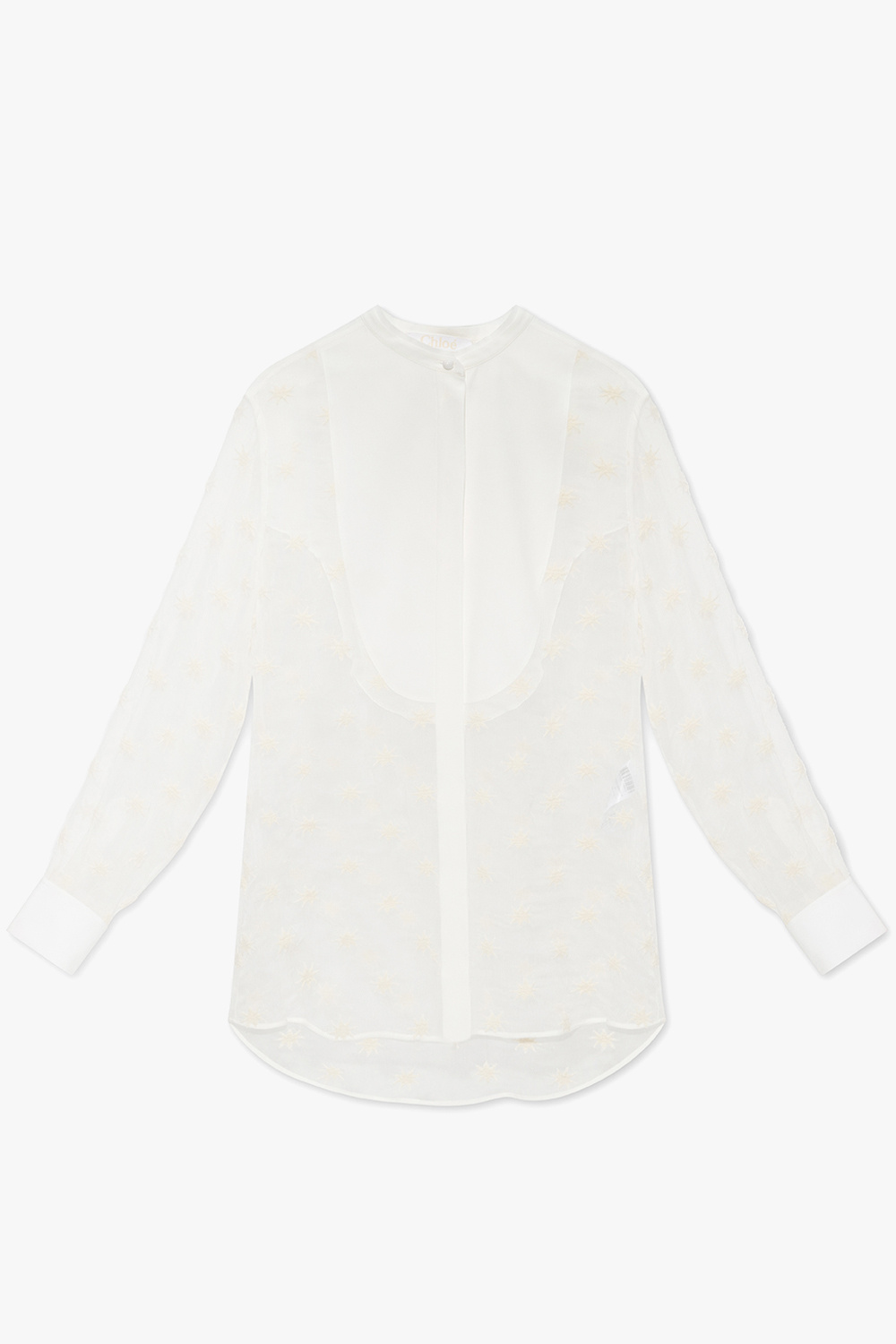 Chloé Sheer top with standing collar