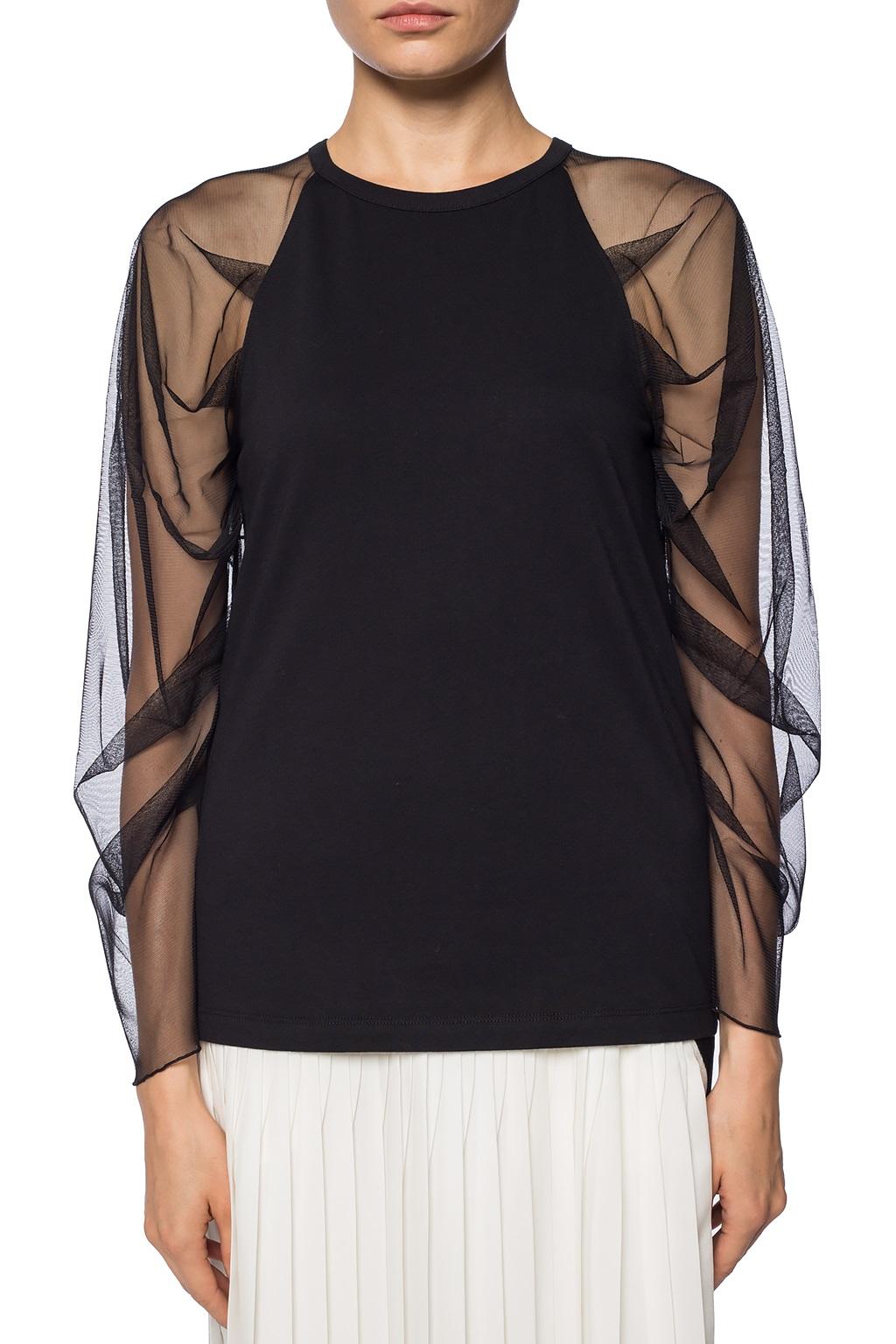 see by chloe sheer sleeve top